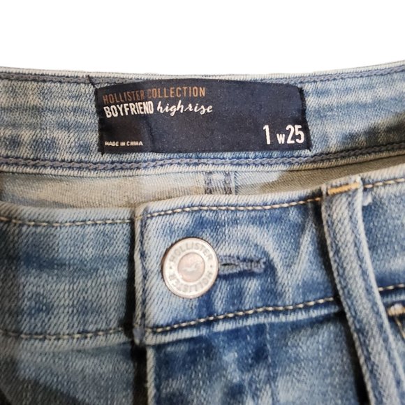 Hollister Boyfriend Highrise Distressed Multicolor Front Jeans Size 1W 25 - Picture 6 of 8